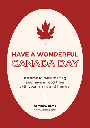 Ontwerpsjabloon van Poster A3 van Happy Canada Day Wishes