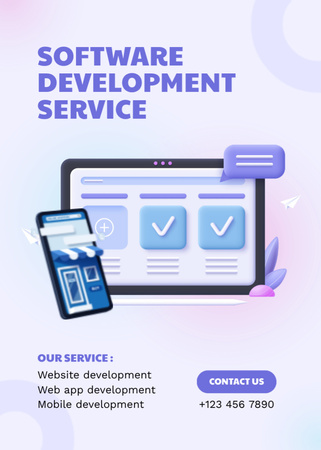 Ontwerpsjabloon van Flayer van Software Development Service Ad