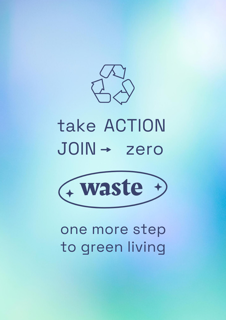 Green Living Concept with Recycling Icon Poster A3 Design Template