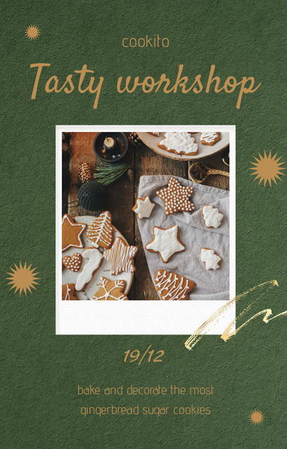 Festive Biscuits Baking Workshop Announcement Invitation 4.6x7.2in – шаблон для дизайна