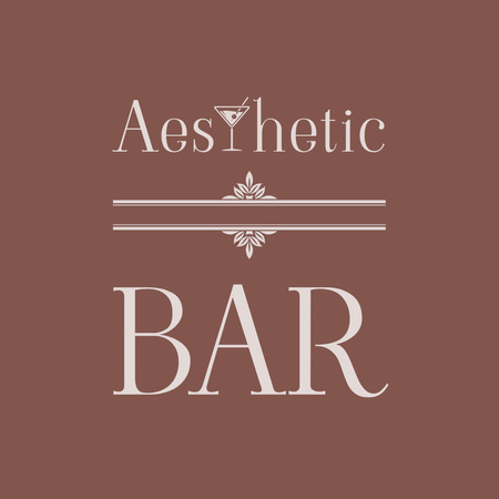 Dekorlu Estetik Bar Promosyonu Animated Logo Tasarım Şablonu