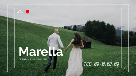 Running Couple in Nature on Wedding Shooting Full HD video Design Template
