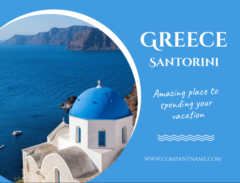 Greece Tour Ad With Sightseeing Postcard 4.2x5.5in Design Template