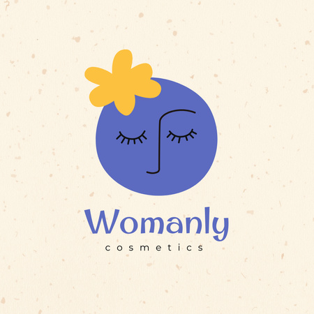 Beauty Store Ad with Female Face Logo 1080x1080px Šablona návrhu