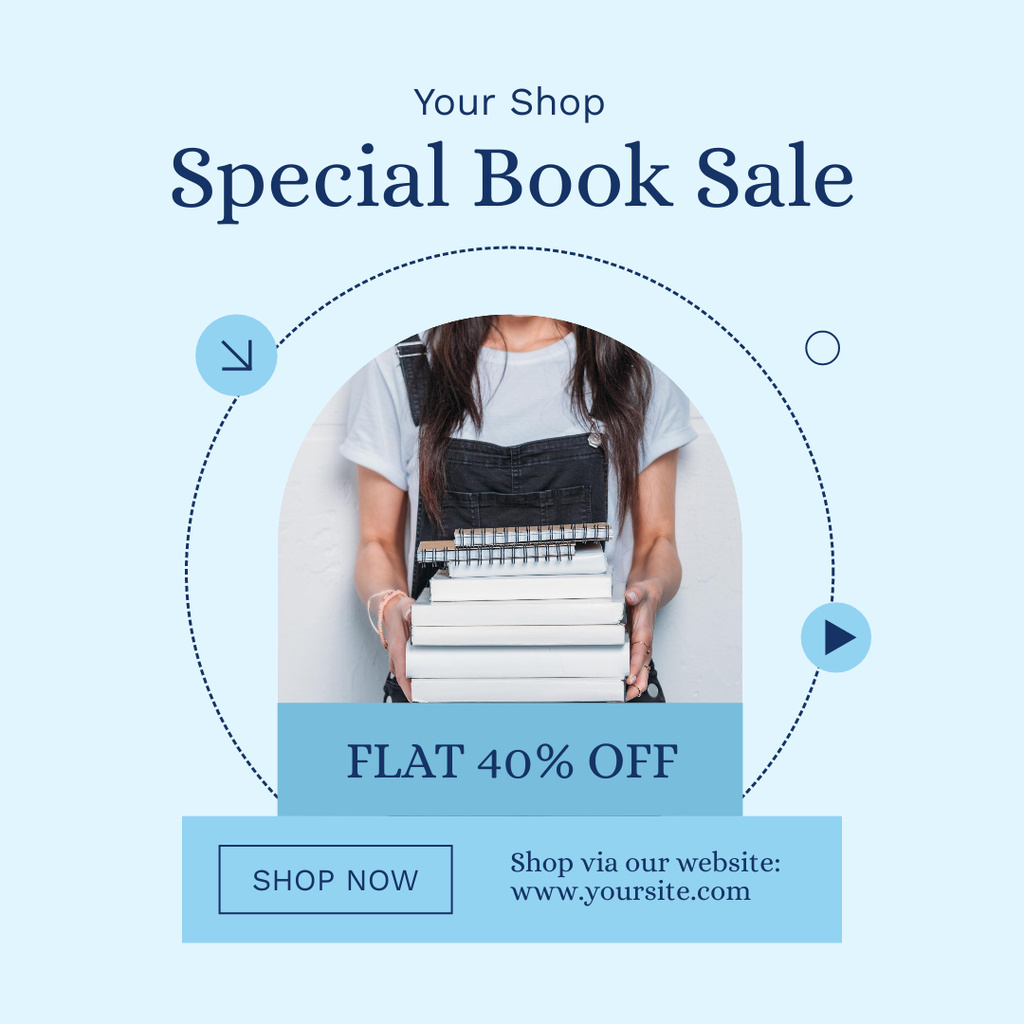 Popular Books Sale Ad Instagram Design Template