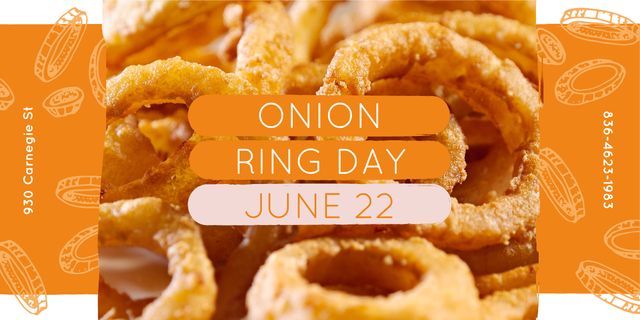 Announcement of Tasty fried onion rings day Image Design Template