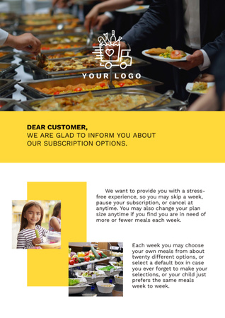 Designvorlage School Food Ad für Newsletter