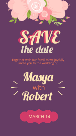 Wedding Invitation with Retro Car Instagram Story Design Template