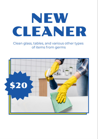 New Cleaner Announcement Flyer A6 Design Template