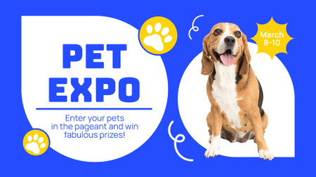 Fabulous Pet Exhibition In Spring Announce FB event cover Design Template