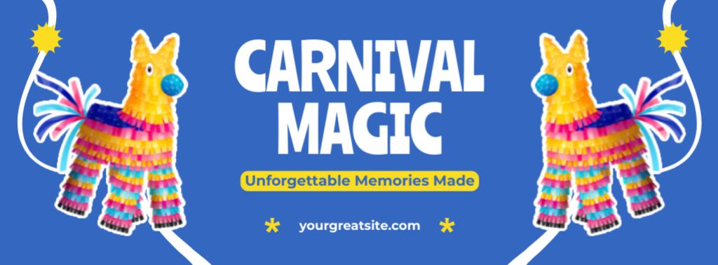 Unforgettable Carnival Announcement With Costumes Facebook cover Πρότυπο σχεδίασης