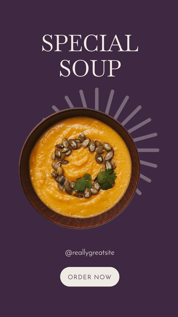 Pumpkin Cream Soup Ad Instagram Story Πρότυπο σχεδίασης