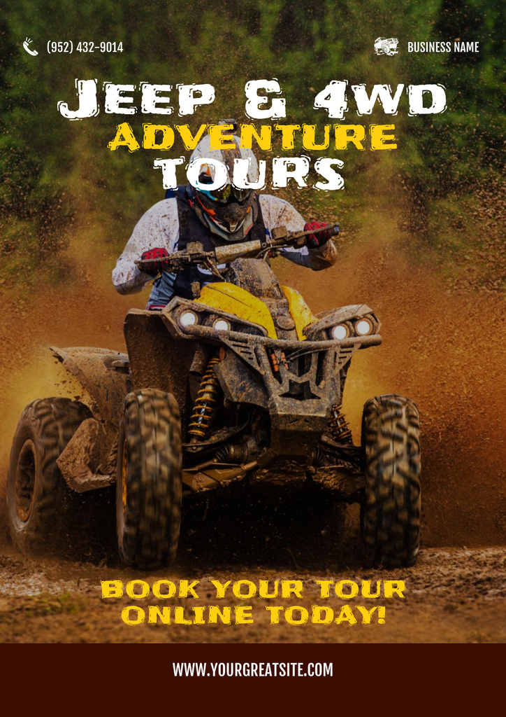 Off-Road Tours Offer Poster – шаблон для дизайну