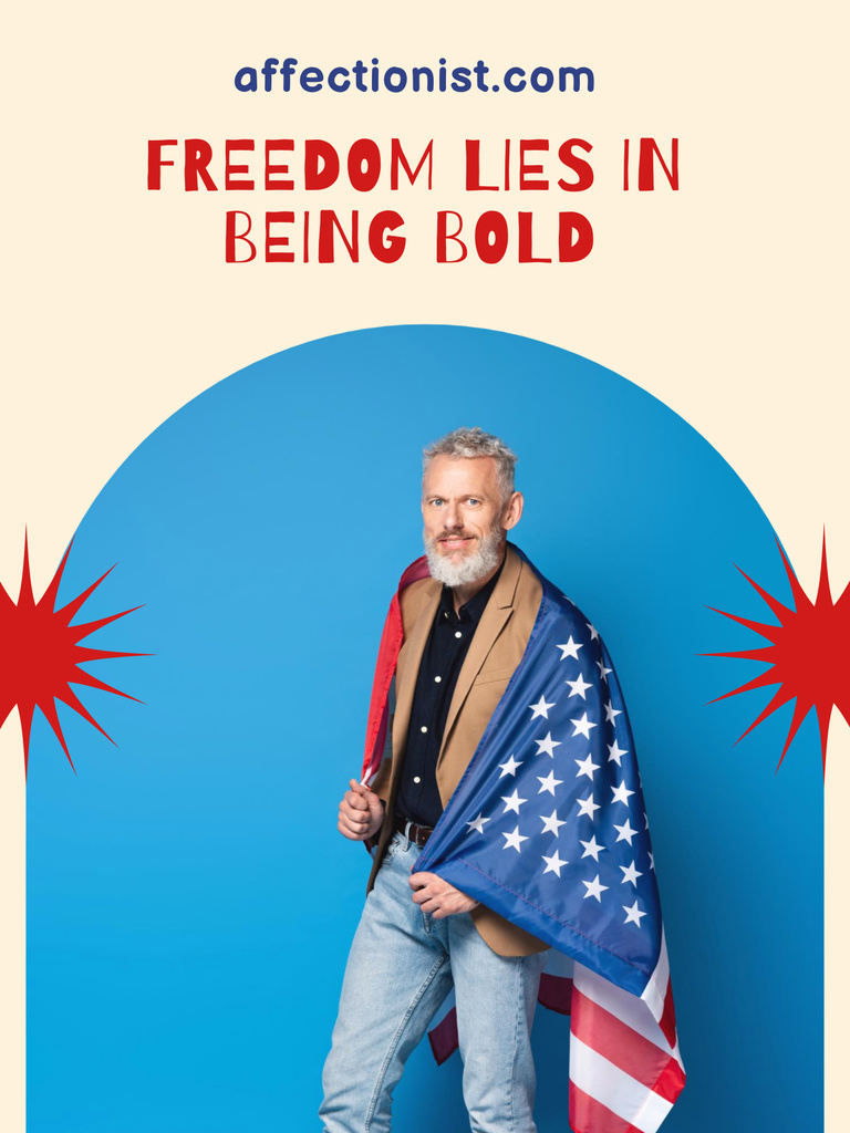 USA Independence Day Celebration with Stylish Man Poster 36x48in Tasarım Şablonu