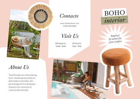 Platilla de diseño Boho Interior Offer with Cute Kid Brochure