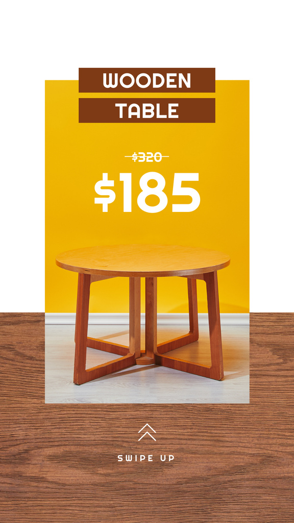 Designvorlage Special Wooden Table Offer für Instagram Story