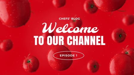 Vlog do chef profissional com episódio de cozimento de macarrão YouTube intro Modelo de Design