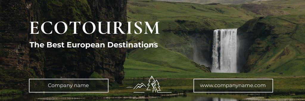 Plantilla de diseño de Travel Tour Offer with Waterfall Email header 
