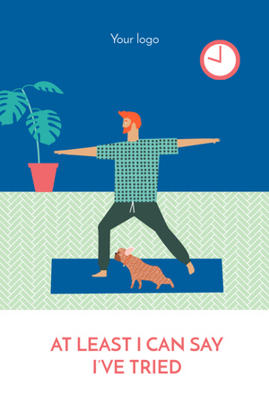 Modèle de visuel Sports Quote With Man Practicing Yoga - Postcard 4x6in Vertical