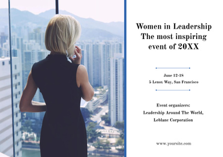 Women in Leadership event Poster B2 Horizontal Design Template