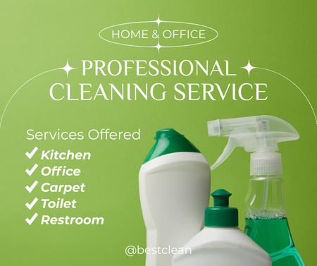 Professional Cleaning Services Offer Facebook Design Template