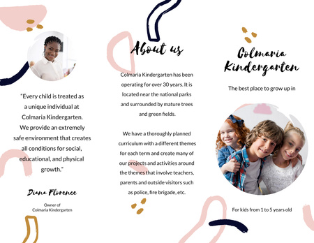 Kindergarten Ad with Kids Brochure 8.5x11in Z-fold Design Template