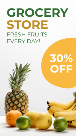 Daily Fresh Fruits With Discount Instagram Storyデザインテンプレート