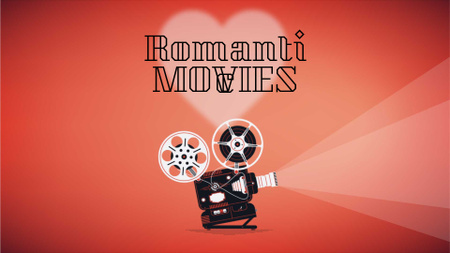 Film projector with Valentine's Day Movie Full HD video Design Template