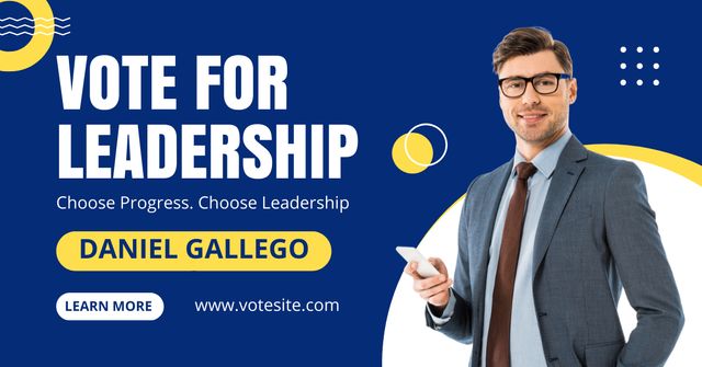 Ontwerpsjabloon van Facebook AD van Voting for Leadership and Progress