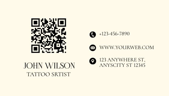 Exclusive Design Tattoos Promo Business Card US Tasarım Şablonu