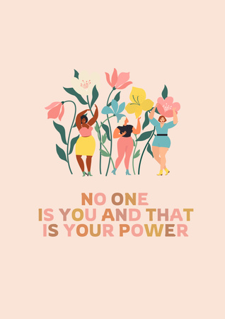 Girl Power Inspiration with Cute Unicorns Poster – шаблон для дизайну