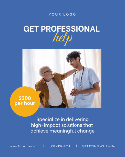 Professional Psychological Help Service Poster 16x20in Design Template