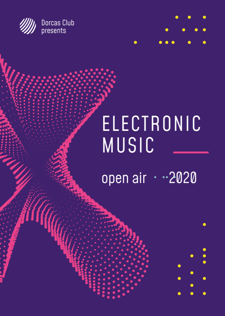 Electronic Music Festival Digital Pattern Flayer Šablona návrhu