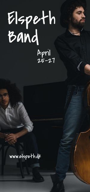 Concert Announcement with Rock Band Rehearsing Flyer DIN Large Tasarım Şablonu