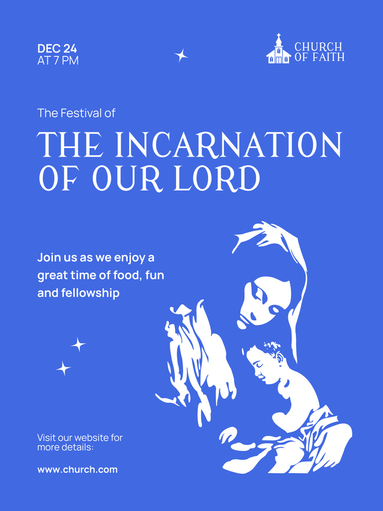 Ontwerpsjabloon van Poster 36x48in van Invitation to Christmas Worship