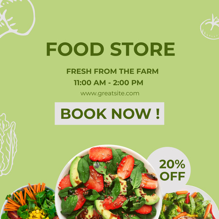 Modèle de visuel Offre de vente de plats cuisinés aux légumes de l'agriculteur - Instagram
