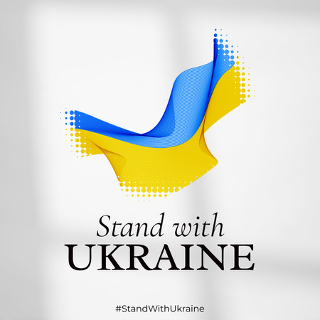 Appeal to Stand With Ukraine with Flag Instagram Design Template