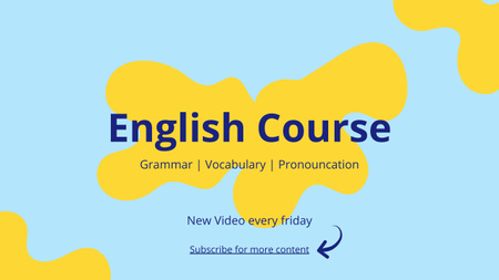 Modèle de visuel Promotion du blog du cours d'anglais - Youtube