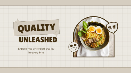 Quality Food Offer at Fast Casual Restaurant with Tasty Noodles Youtube Thumbnail Design Template