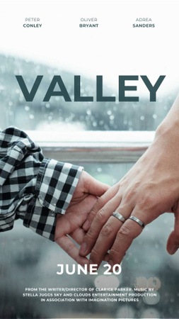 uusi elokuva ilmoitus romanttinen pari tilalla kädet Instagram Story Design Template