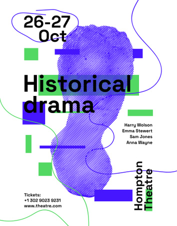 Theatre Show Announcement Poster 22x28in Tasarım Şablonu