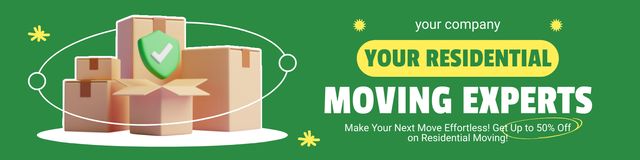Services of Residential Moving Experts Twitter Design Template
