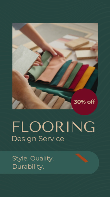 Designvorlage Creative Flooring Design Service Promotion With Slogan für Instagram Video Story