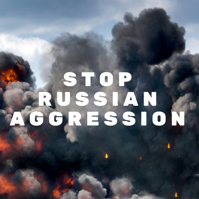 Designvorlage Awareness about War in Ukraine für Instagram
