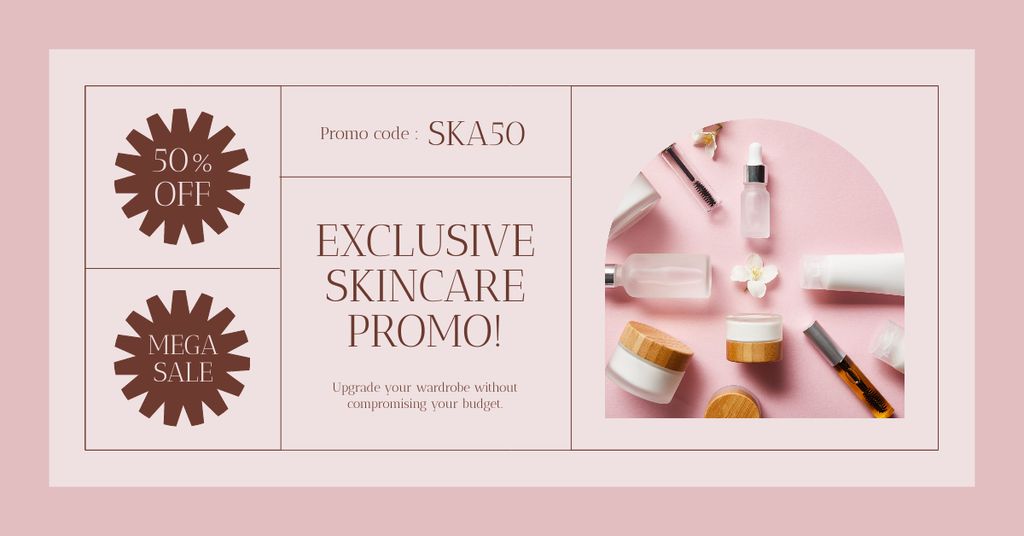 Plantilla de diseño de Exclusive Offer of Skincare Products Facebook AD 