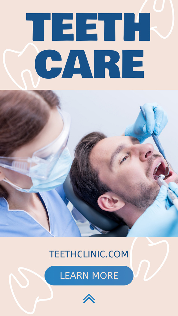 Services of Teeth Care Instagram Story Πρότυπο σχεδίασης