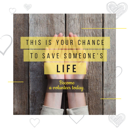Ontwerpsjabloon van Instagram AD van Charity Quote with Open Palms