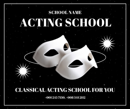 古典演劇学校でのトレーニングの提供 Facebookデザインテンプレート