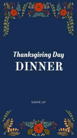 Thanksgiving Day Dinner Invitation Instagram Story Design Template