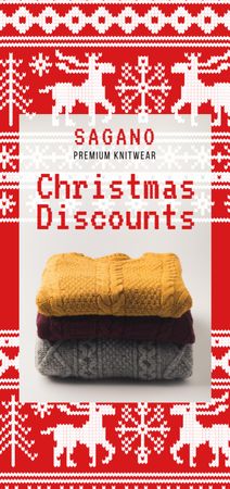 Christmas Sale Stack of Sweaters Flyer DIN Large Design Template